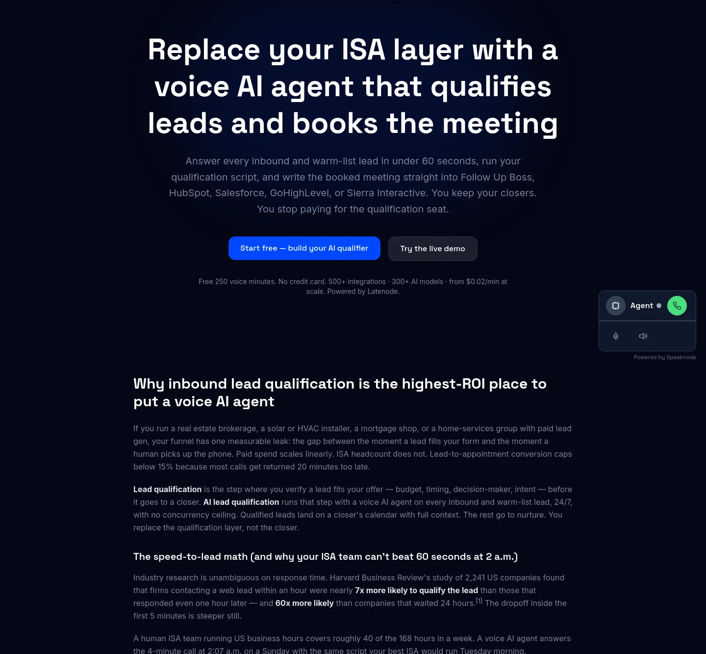 speaknode.com Hero section