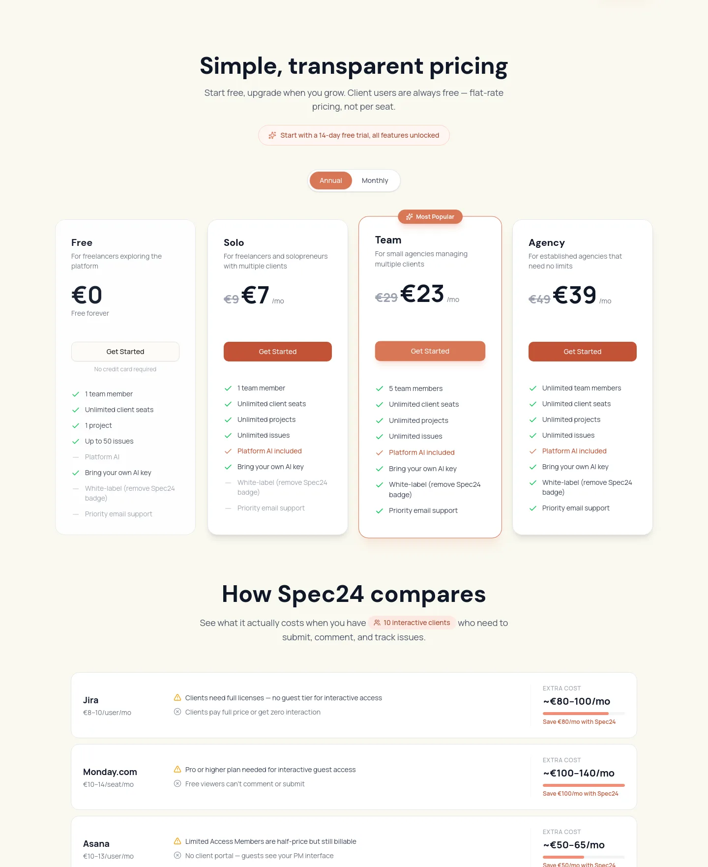 spec24.dev — a real Hero section