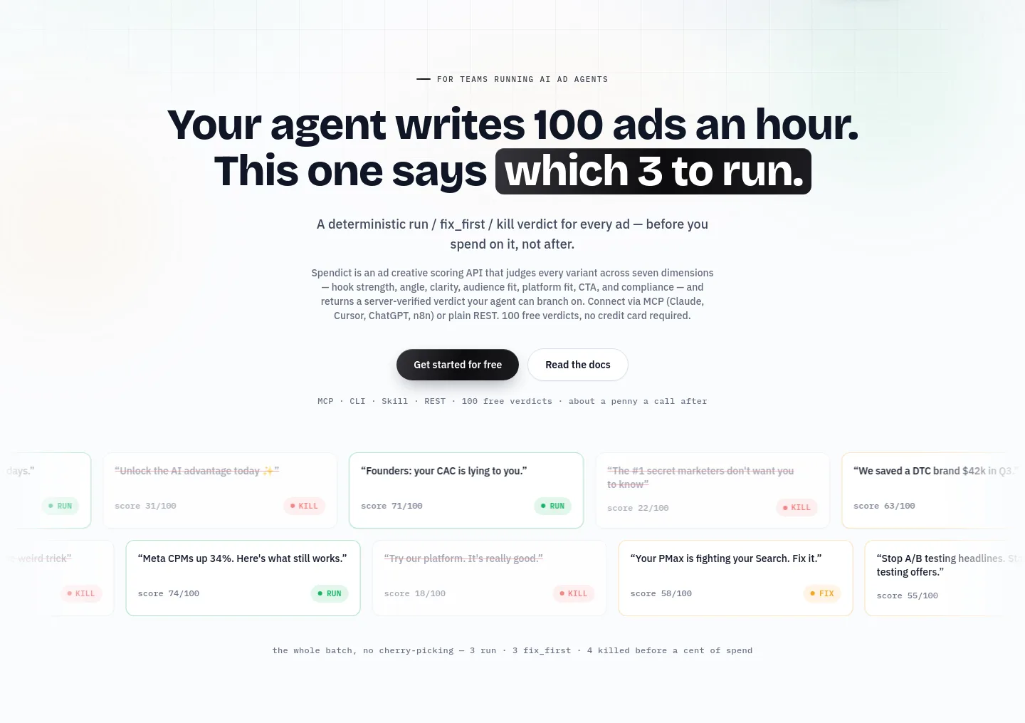 spendict.com — a real Hero section
