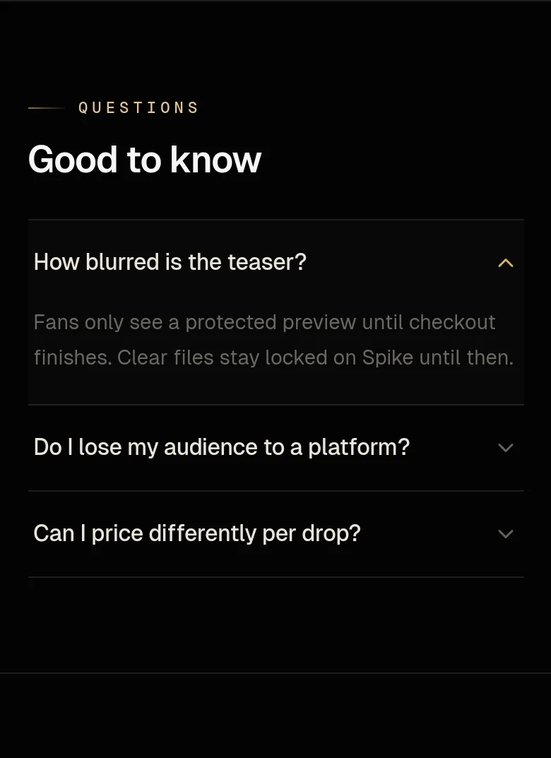 spike.zip FAQ section