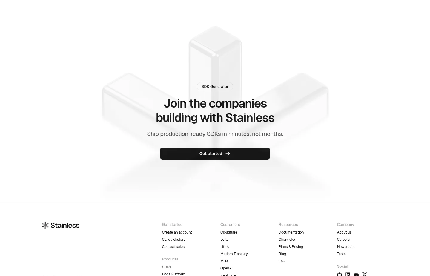 stainless.com — a real CTA section