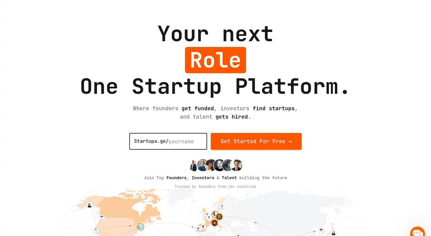 startupa.ge Hero section