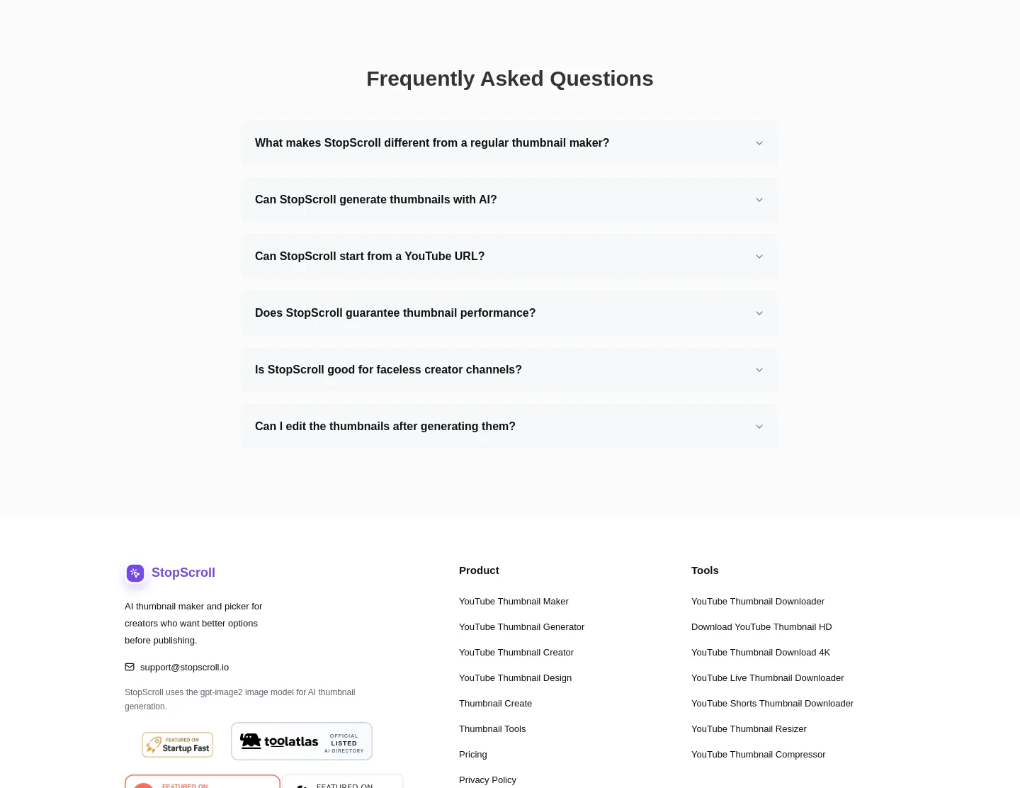 stopscroll.io FAQ section