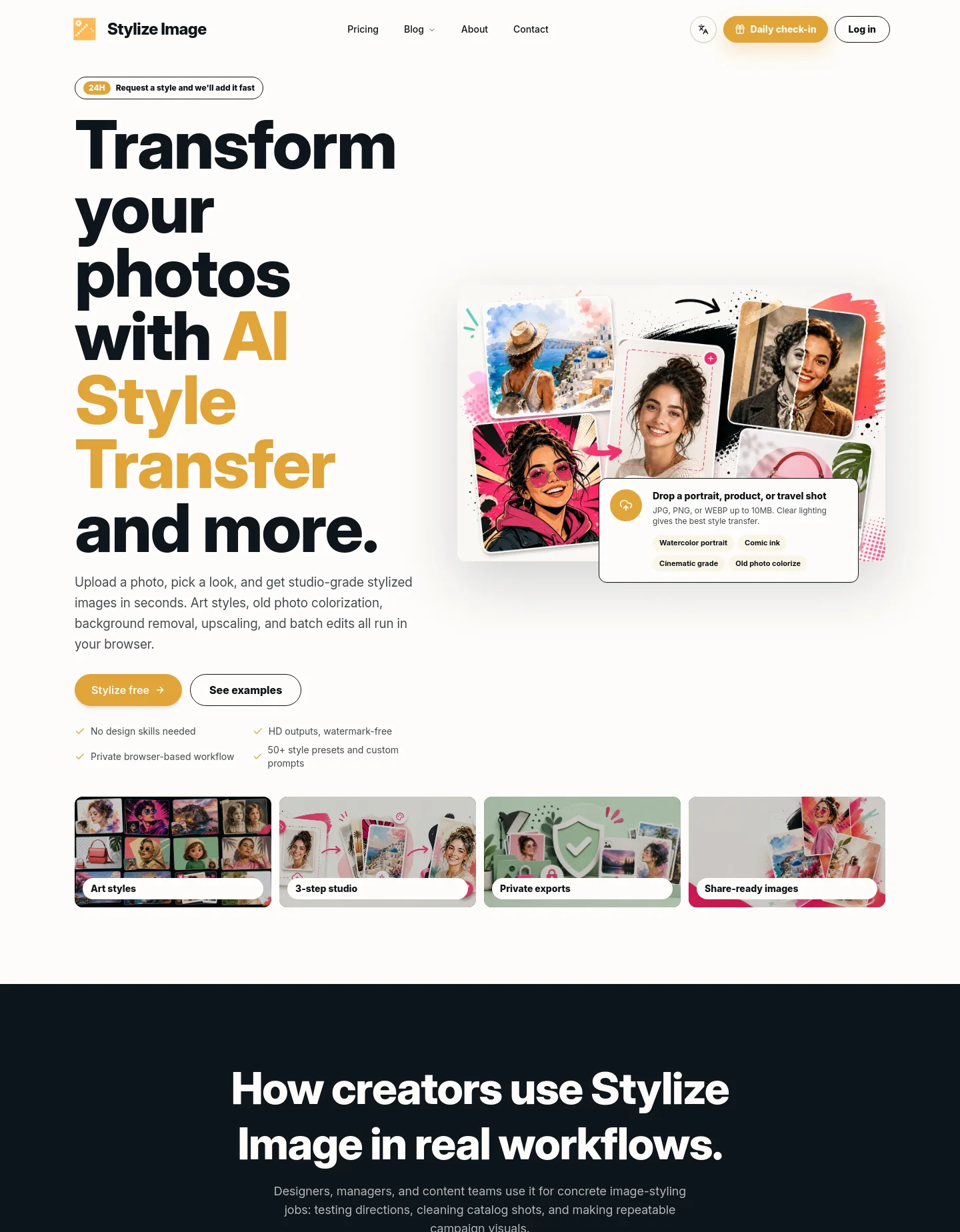 stylizeimage.com — a measured funnel