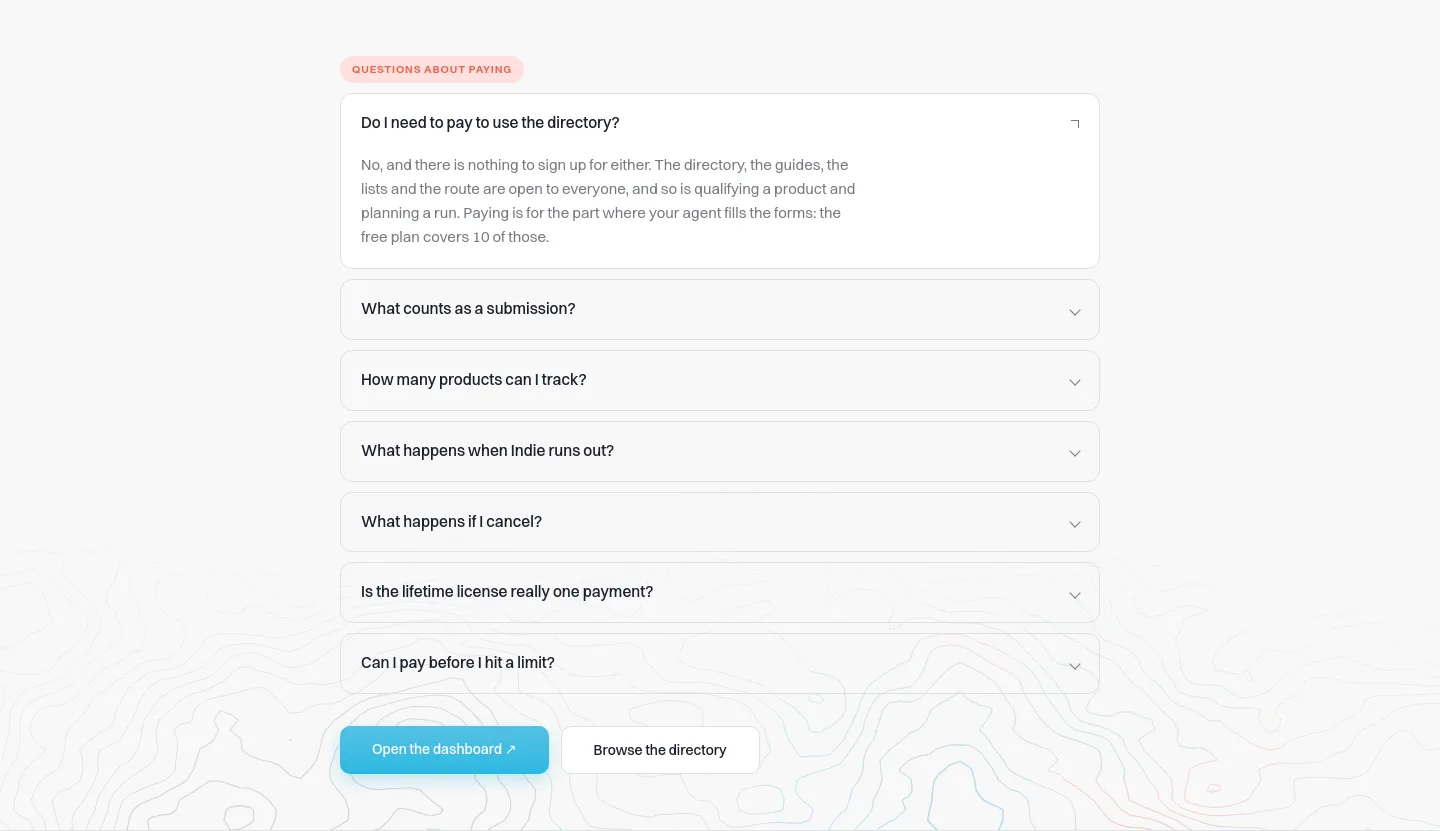 submitmap.com FAQ section