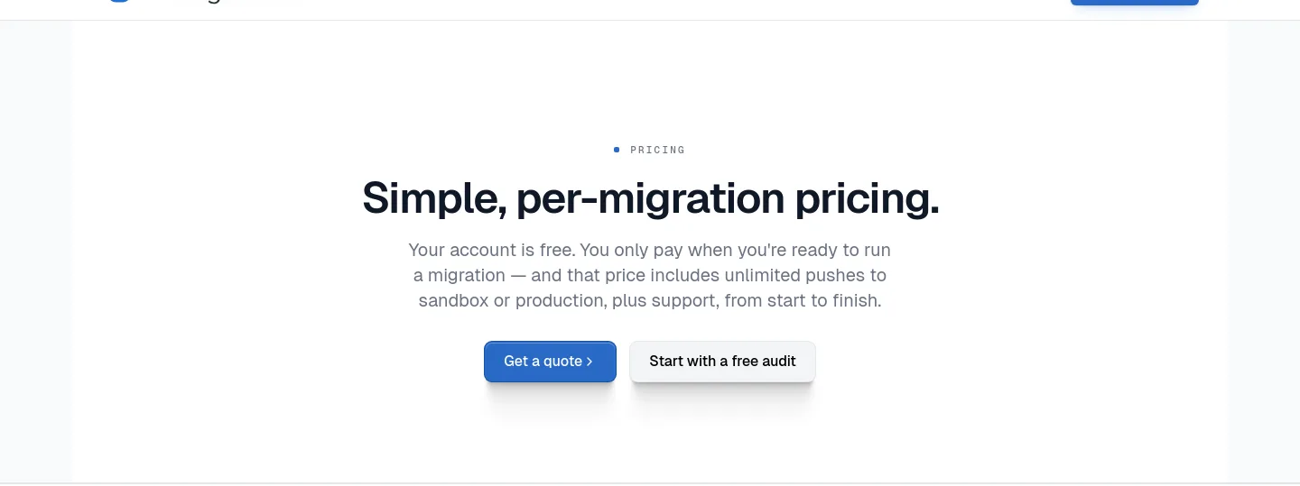 suitemigration.com Hero section