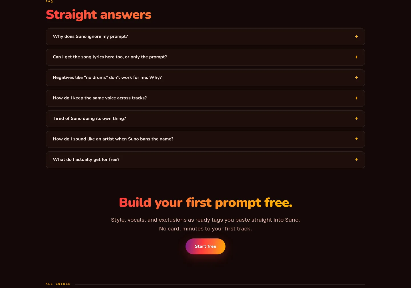 sunomarket.com — a real FAQ section