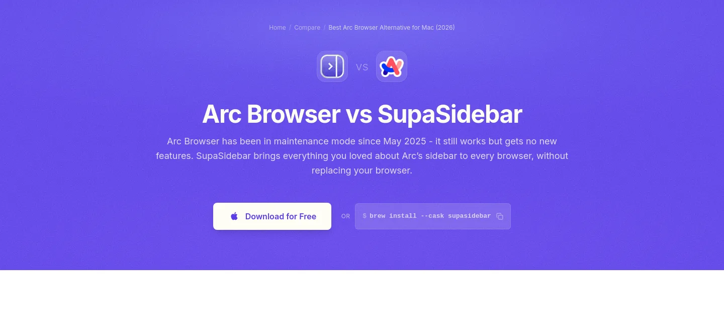supasidebar.com Hero section