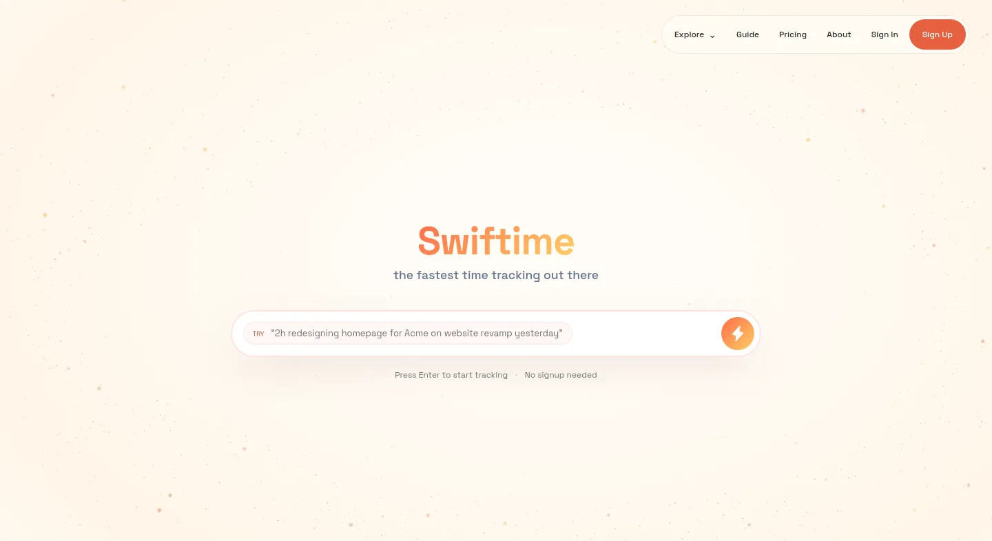 swiftime.ai — a measured funnel