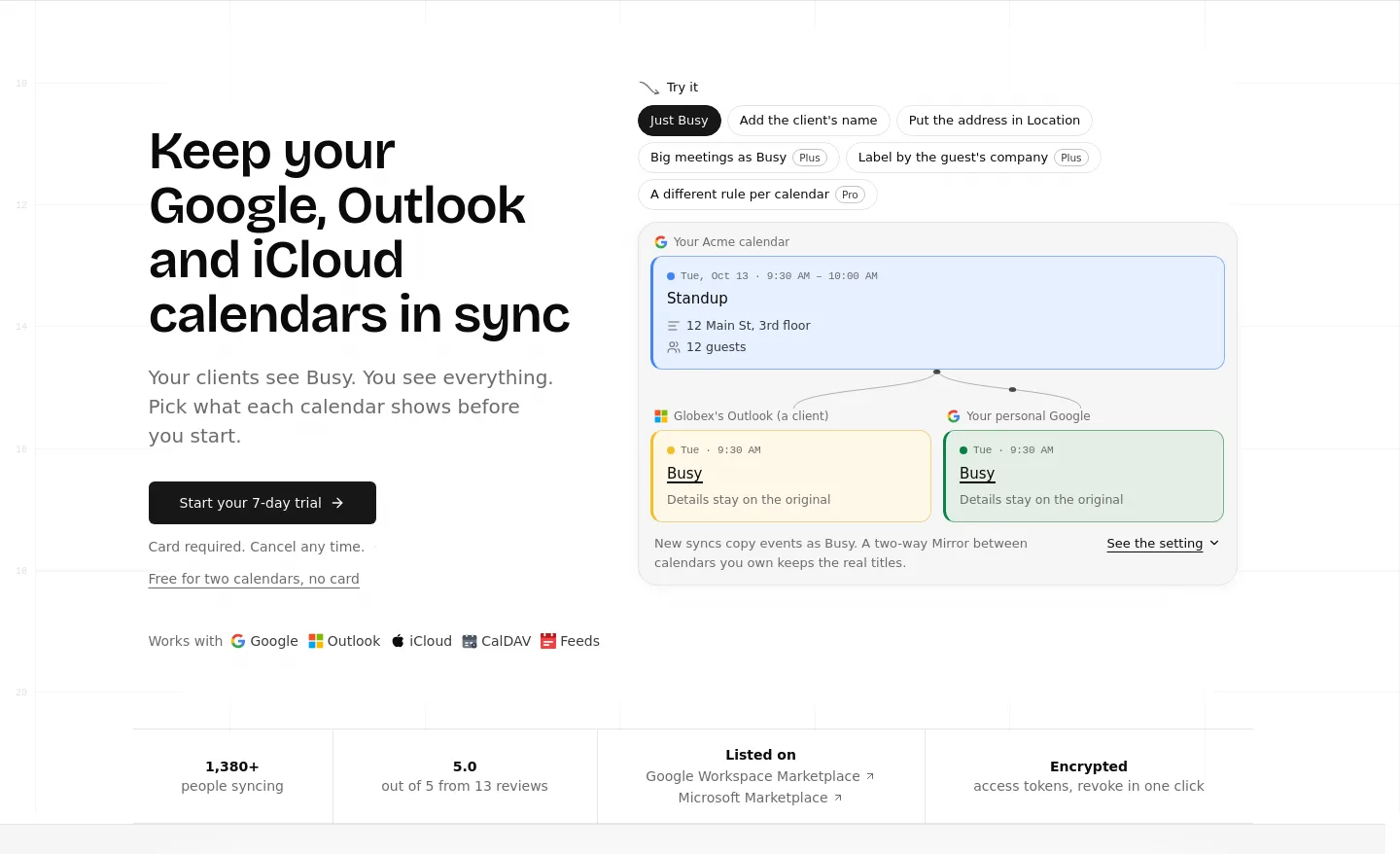 syncdate.app Hero section