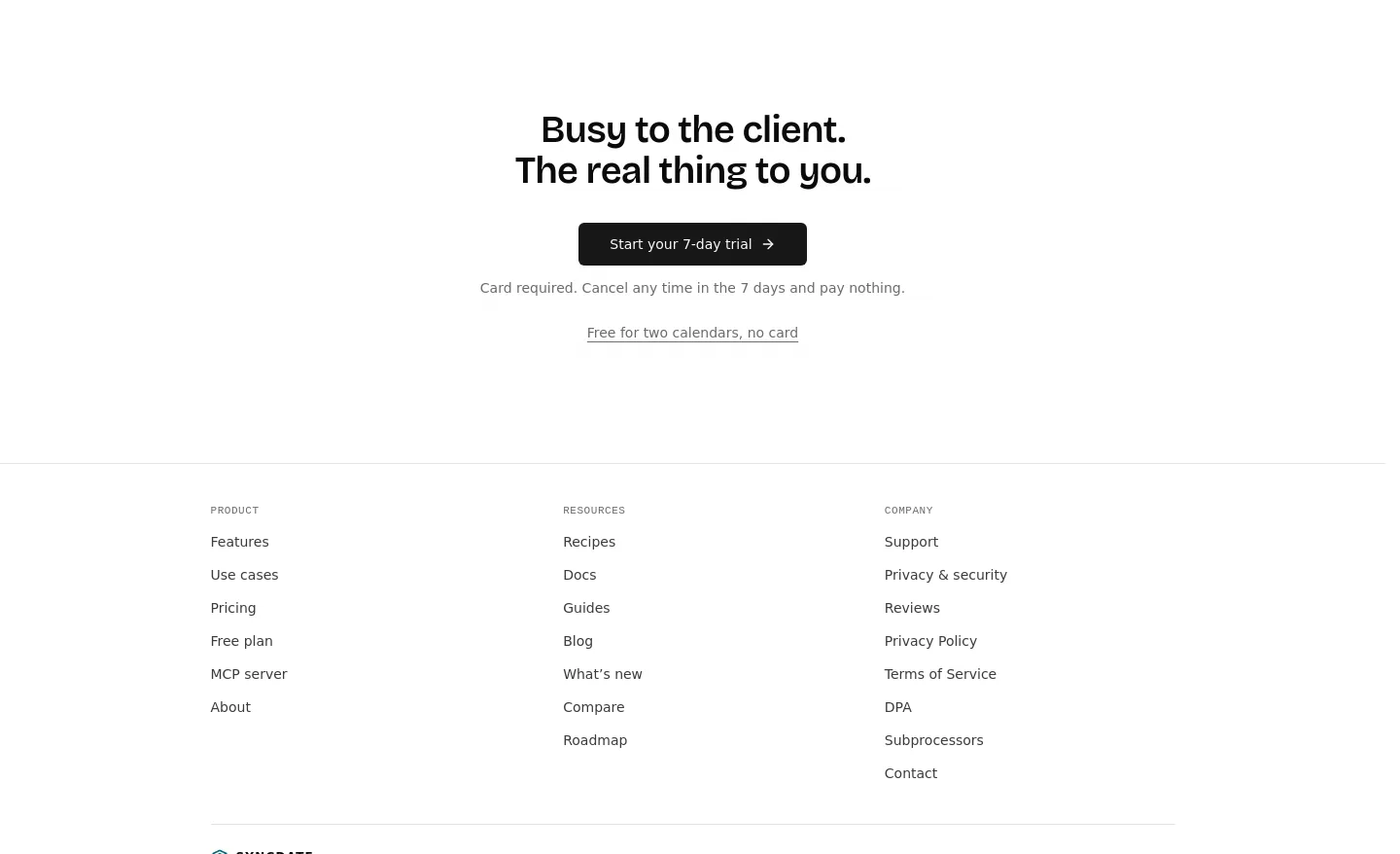 syncdate.app CTA section
