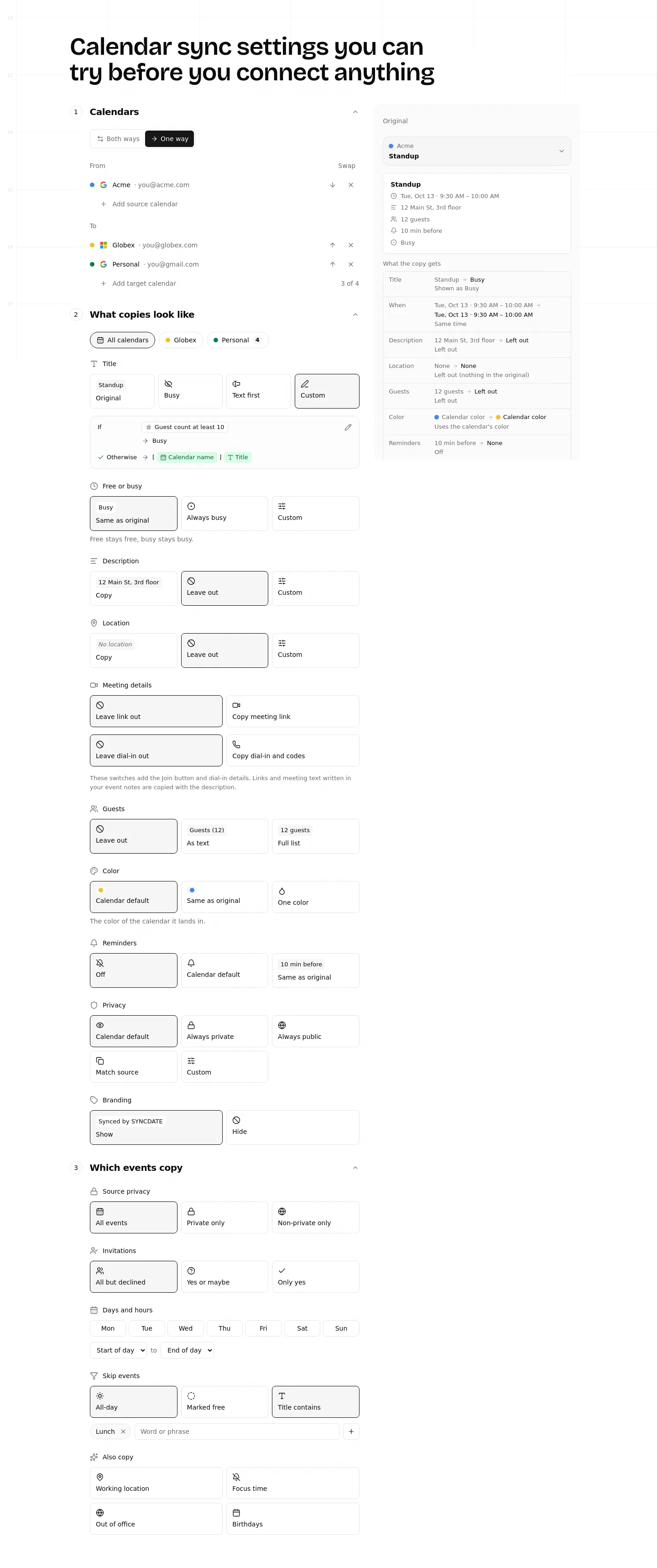 syncdate.app Hero section