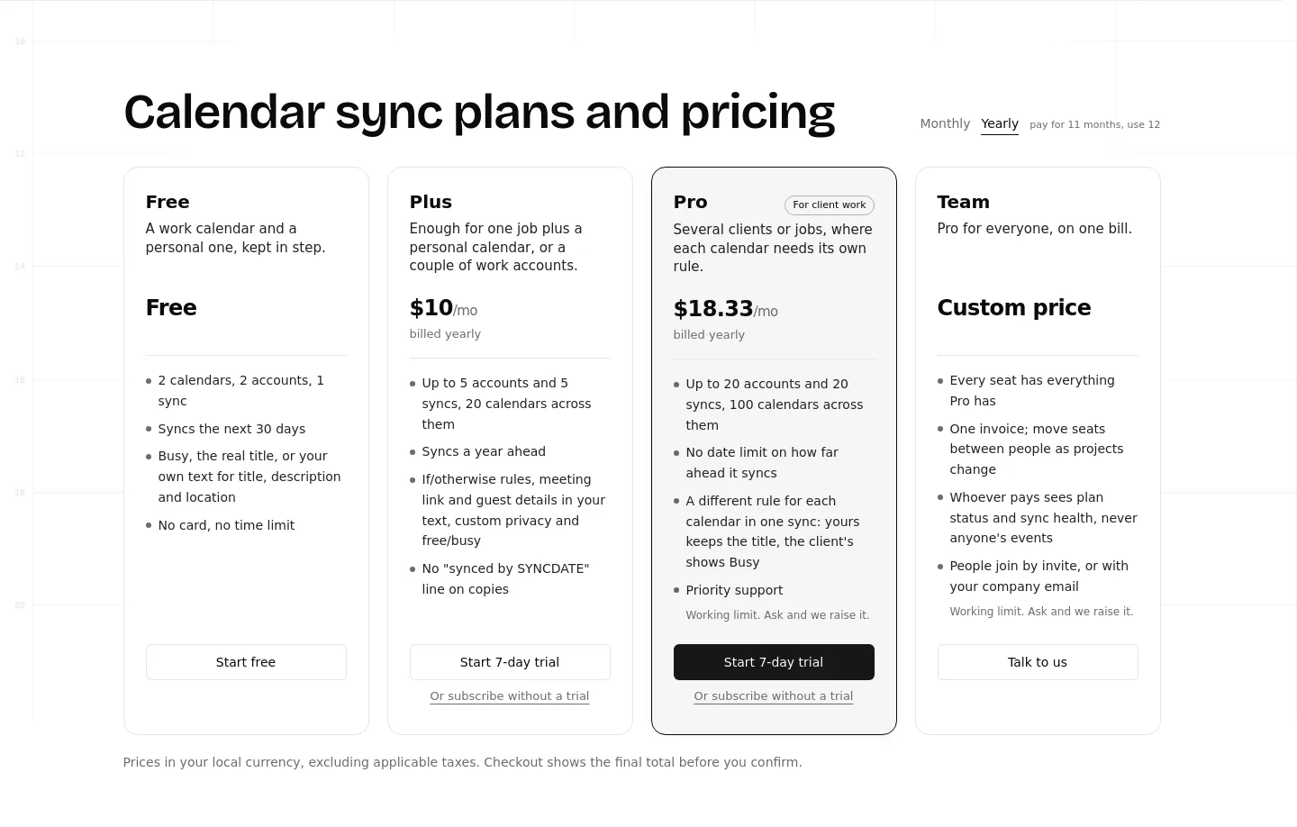 syncdate.app Hero section