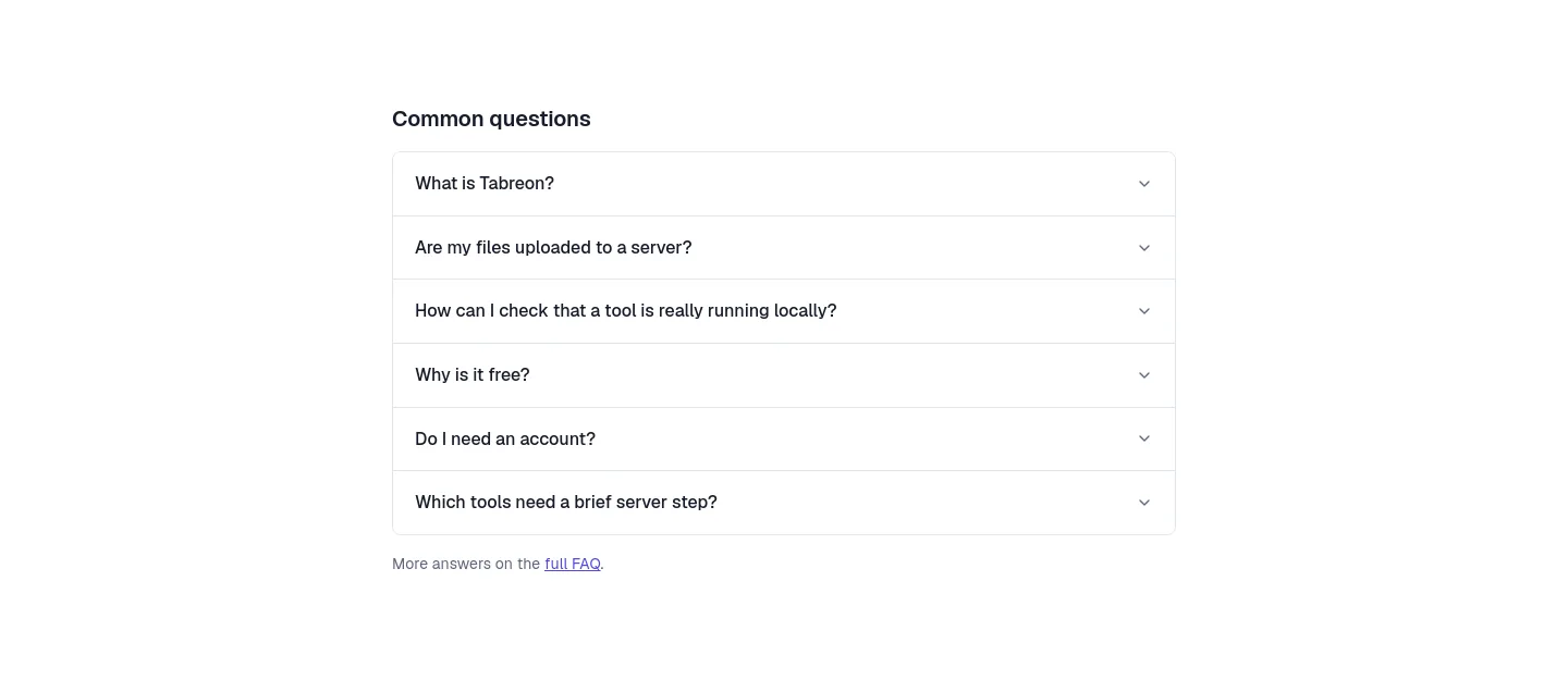 tabreon.com FAQ section