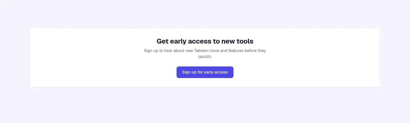 tabreon.com CTA section