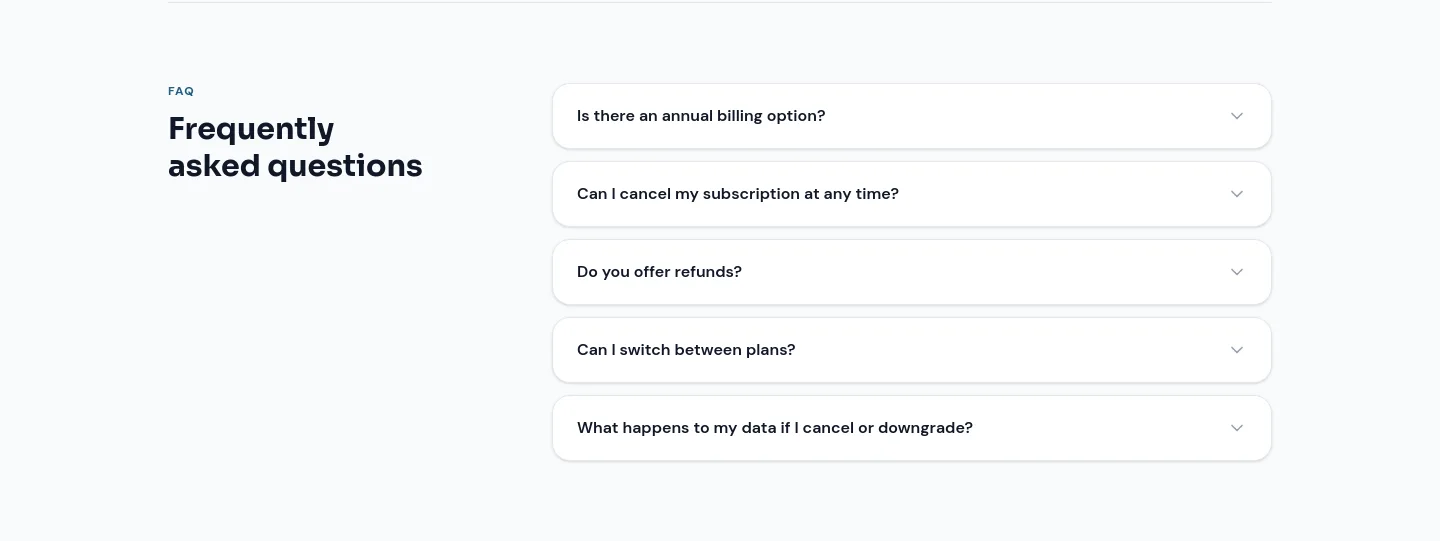 tallymsg.app FAQ section