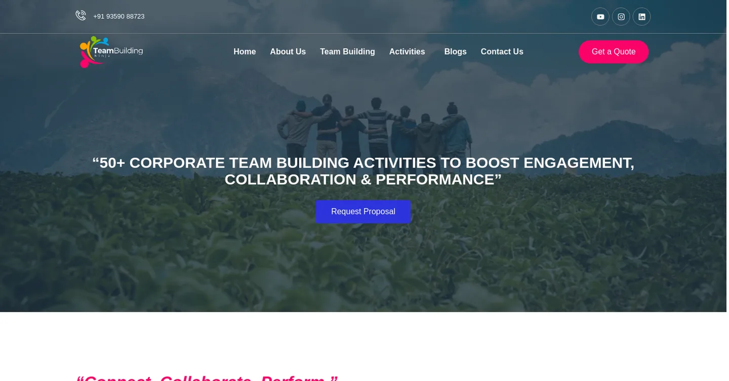 teambuildingninja.com — a real Hero section