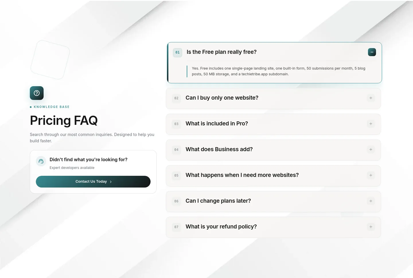 techietribe.ai FAQ section
