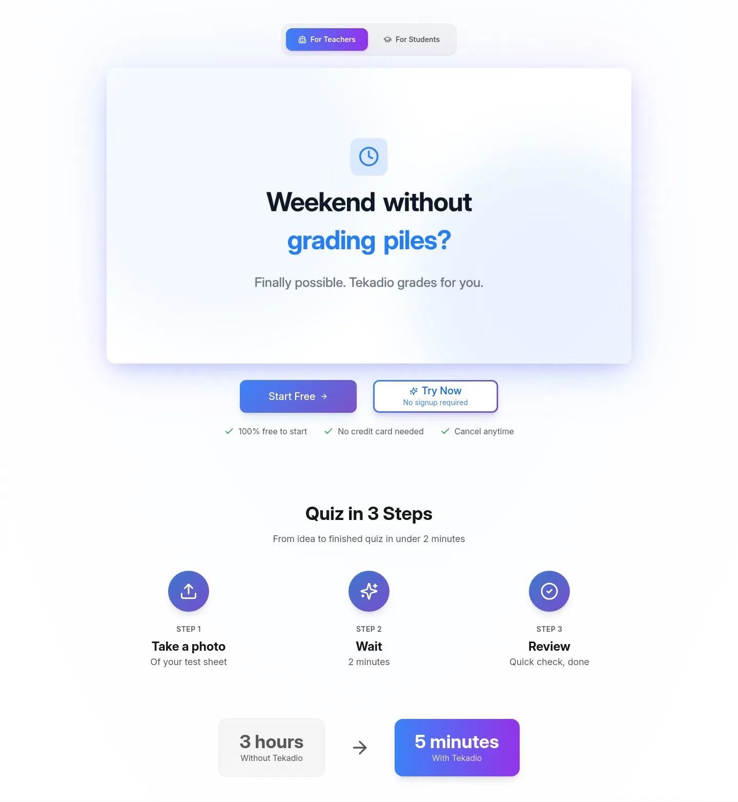 tekadio.app — a real Hero section