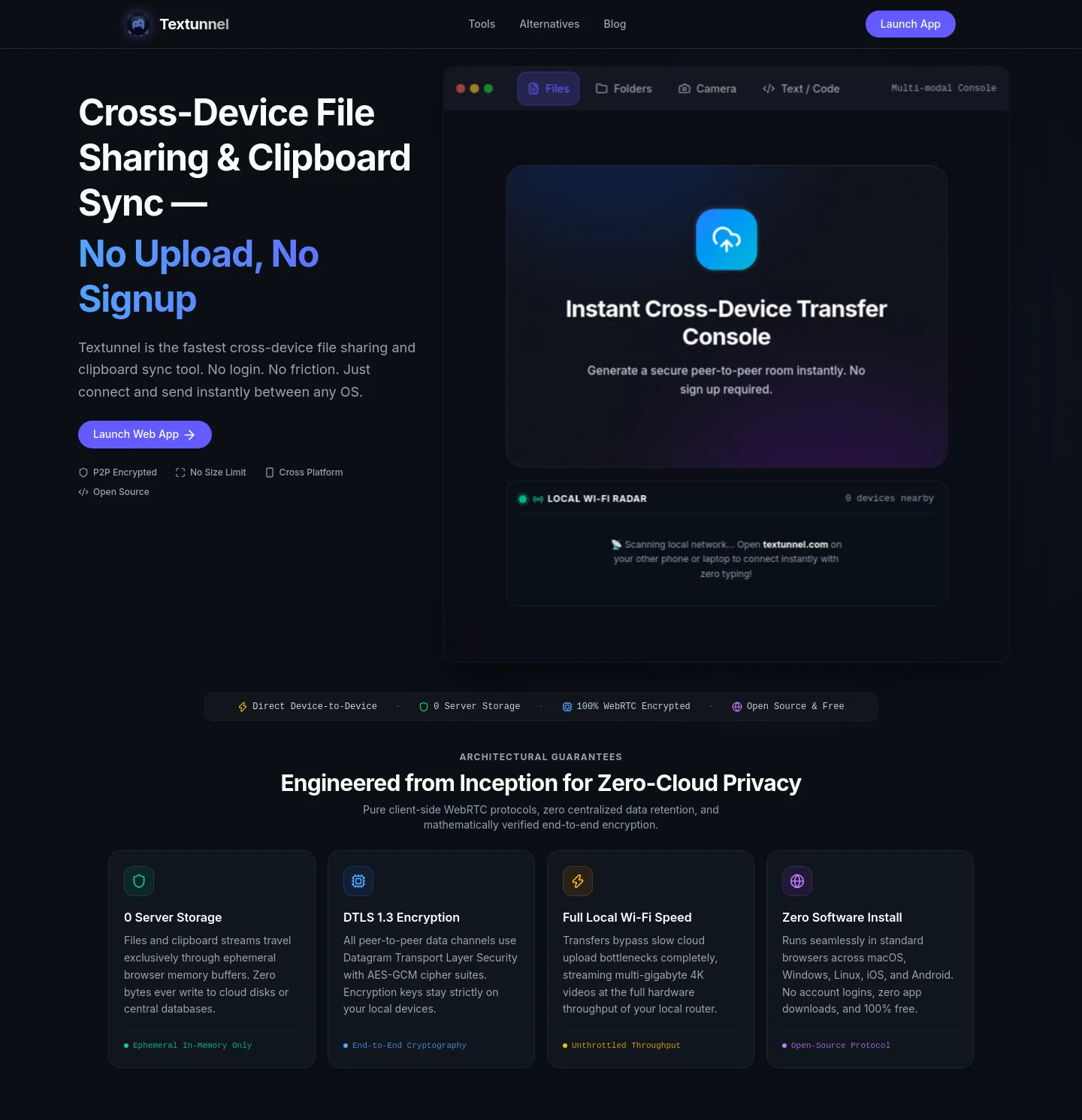 textunnel.com — a real Hero section