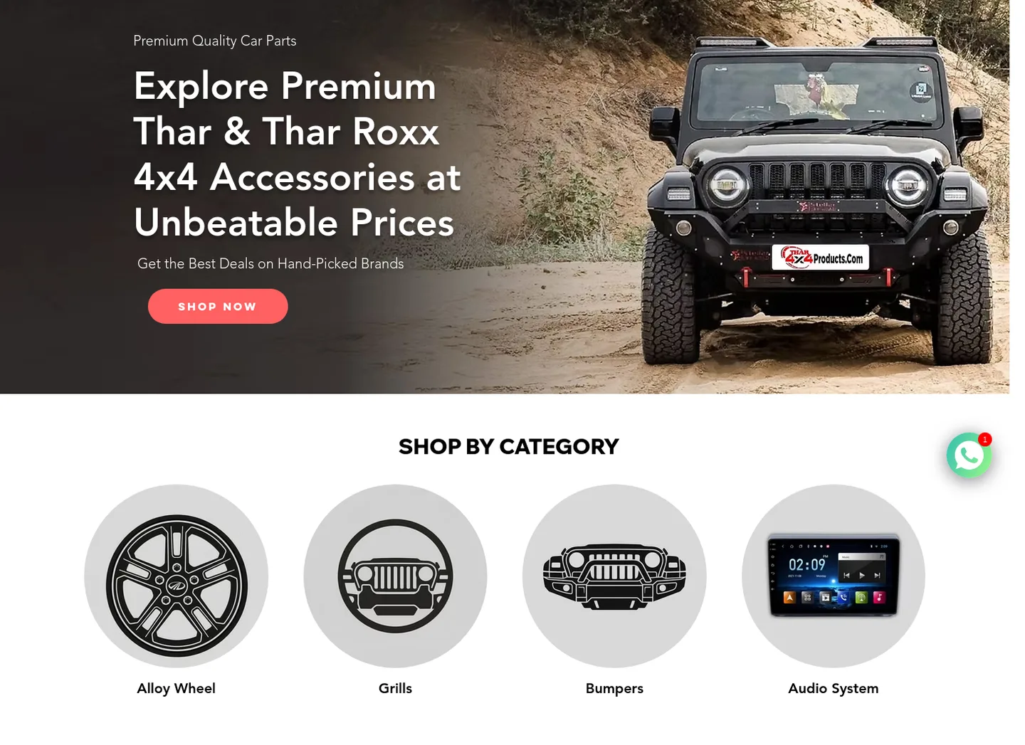 thar4x4products.com — a real Hero section