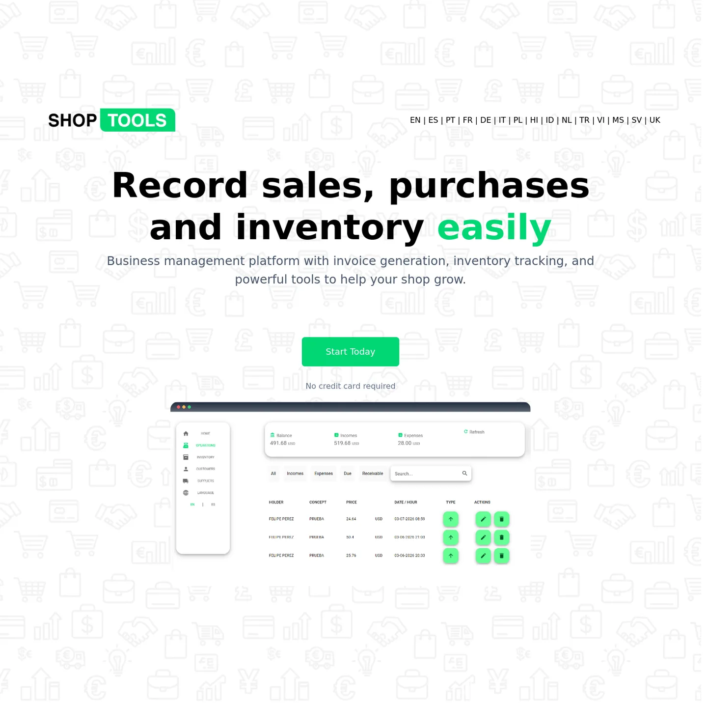 theshoptools.com — a real Hero section