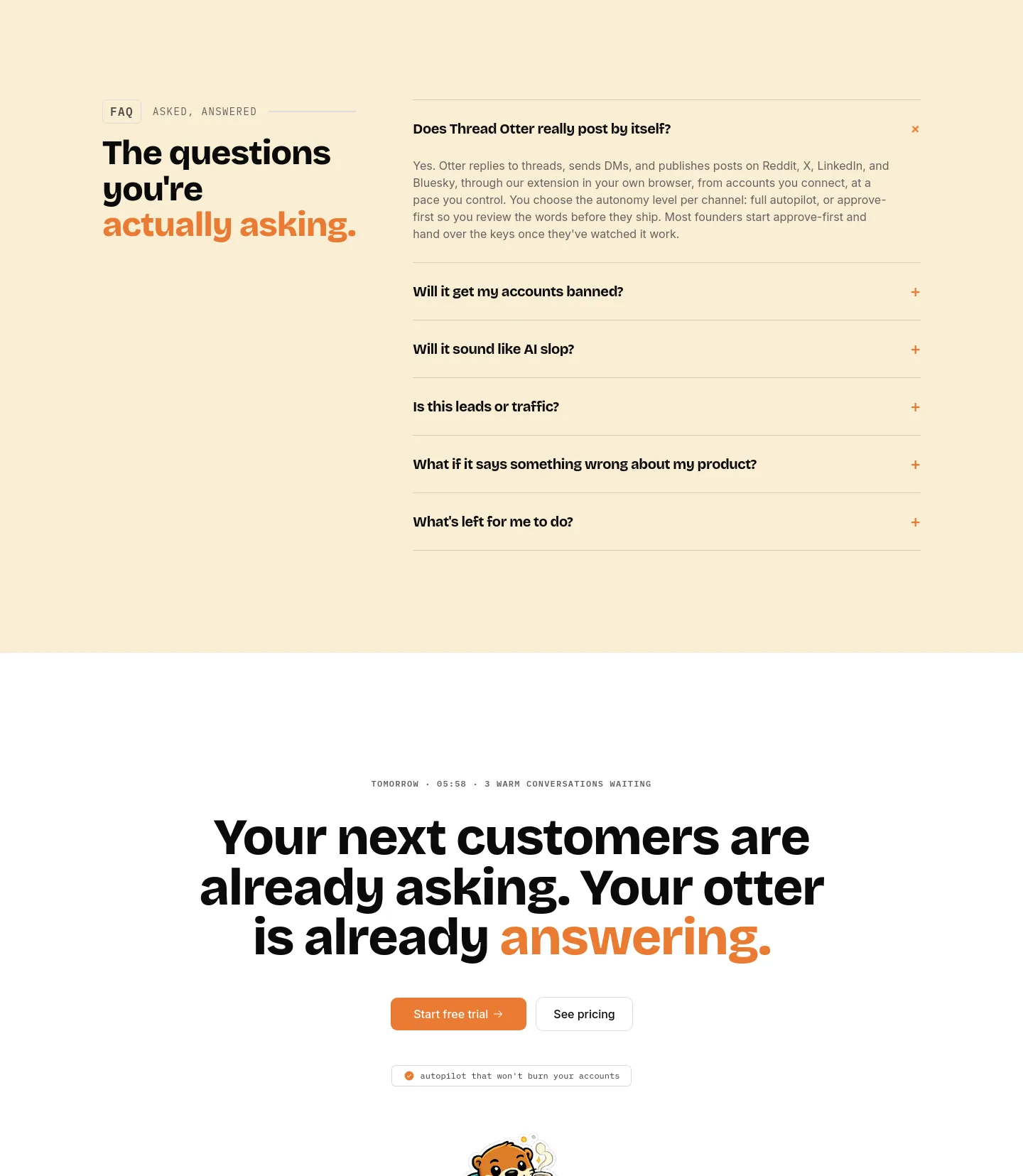 threadotter.com FAQ section