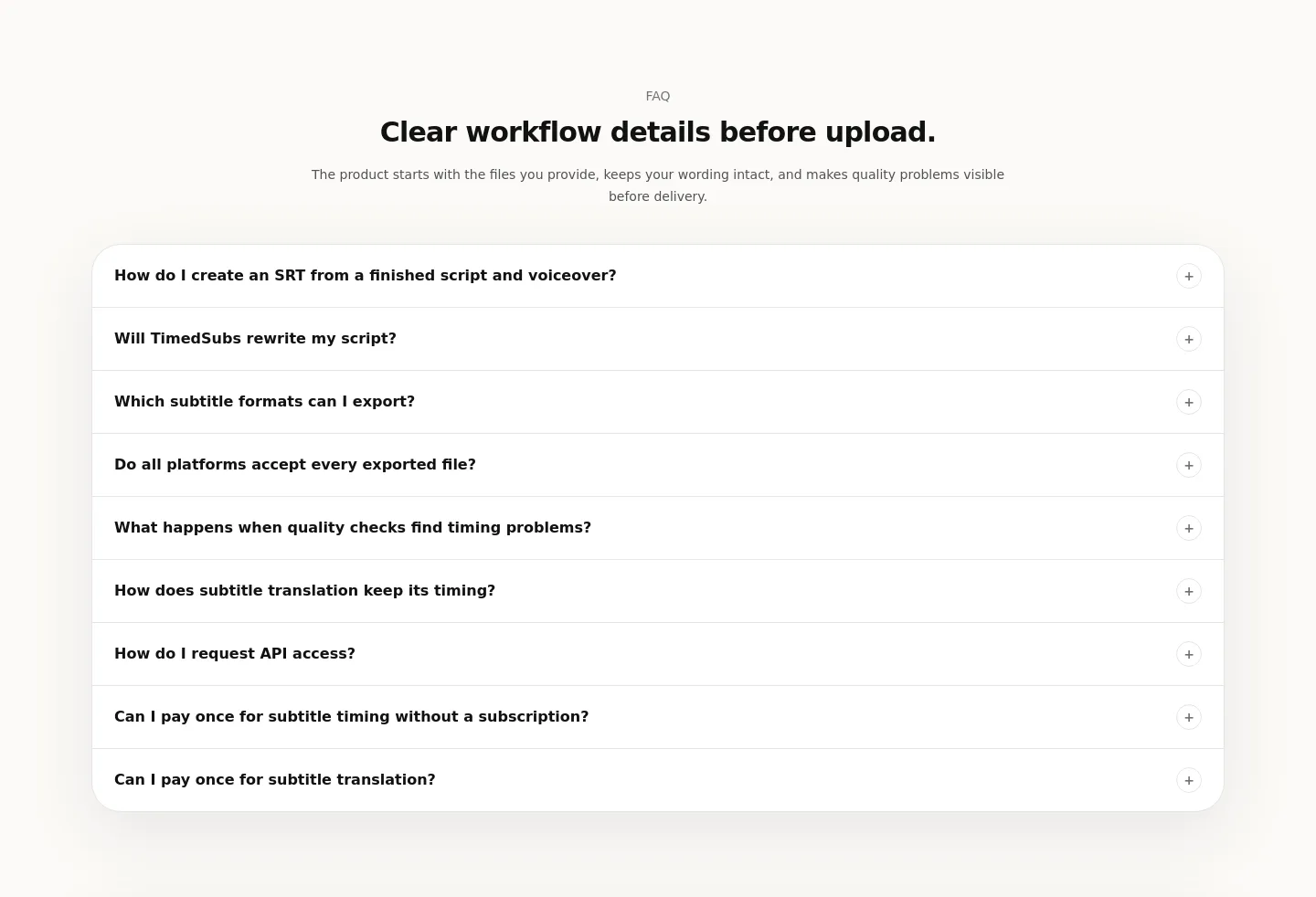 timedsubs.com FAQ section