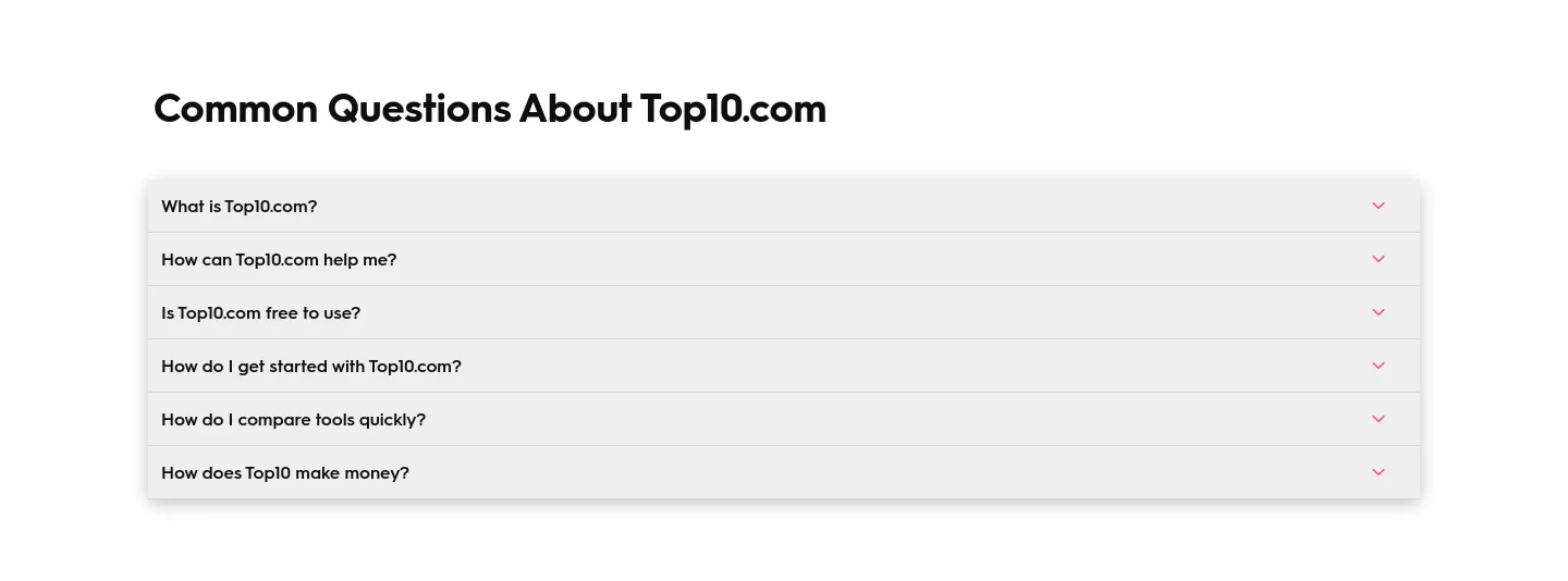top10.com FAQ section