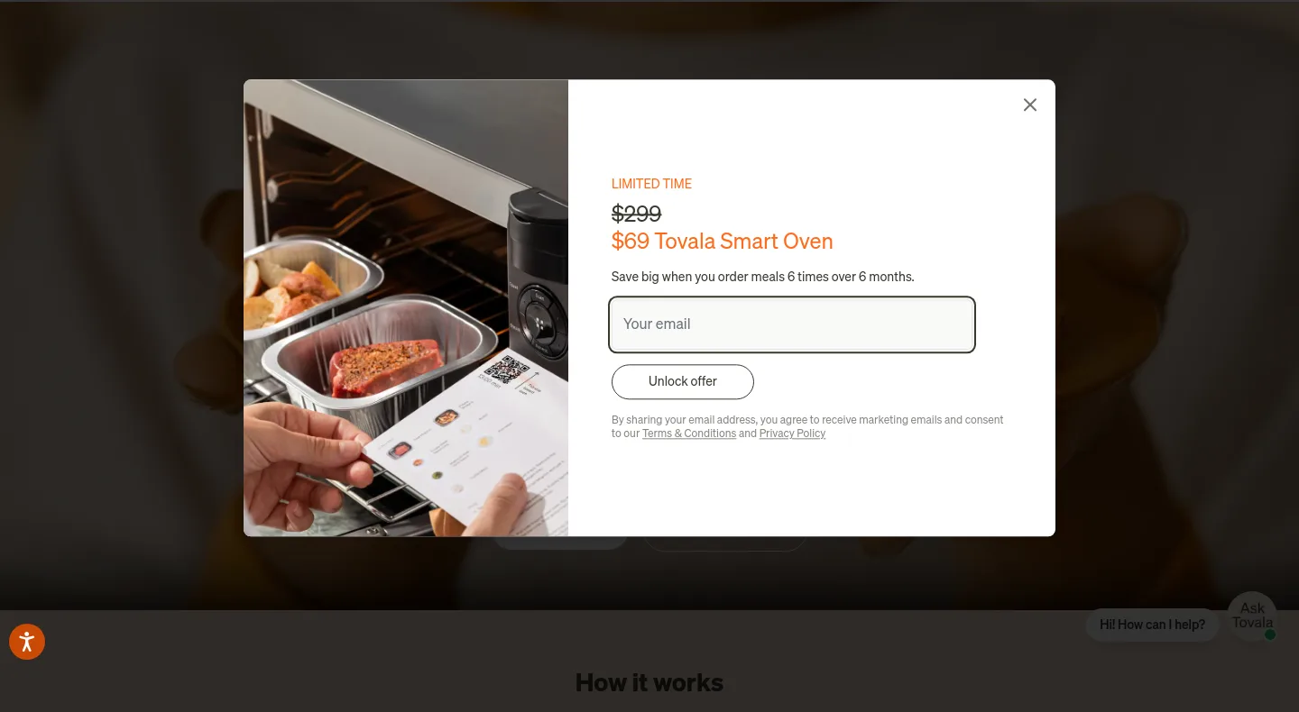 tovala.com Hero section
