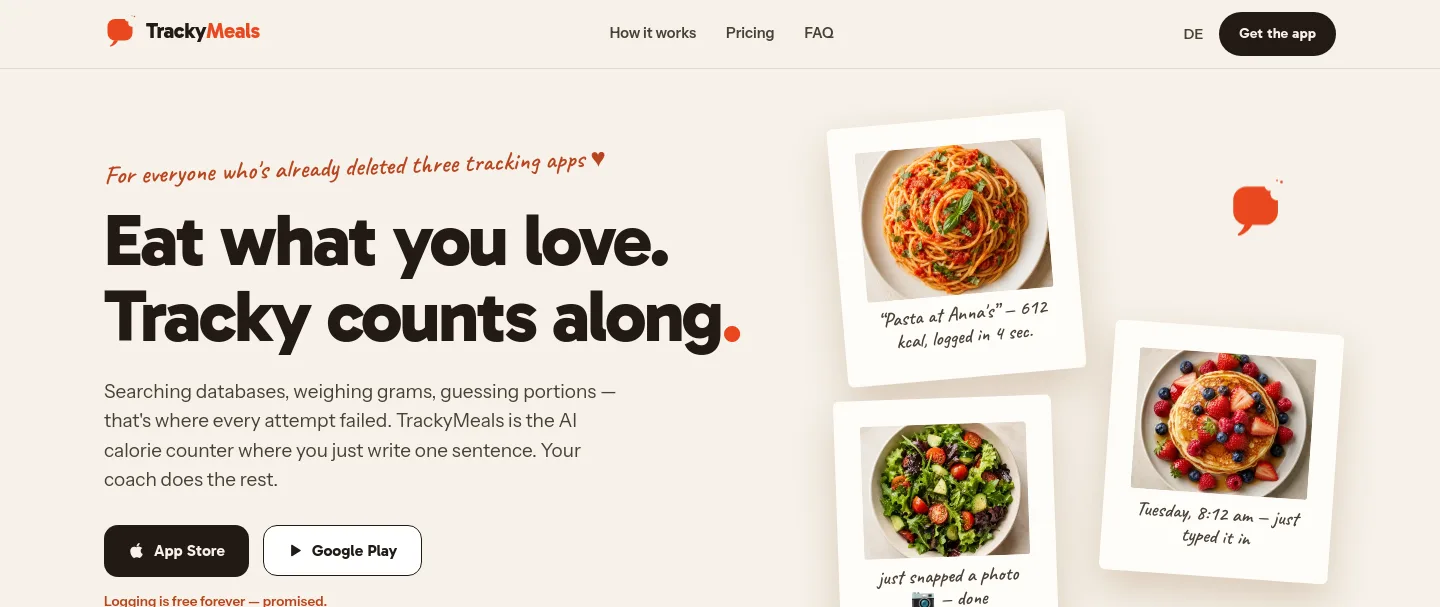 trackymeals.com — a measured funnel