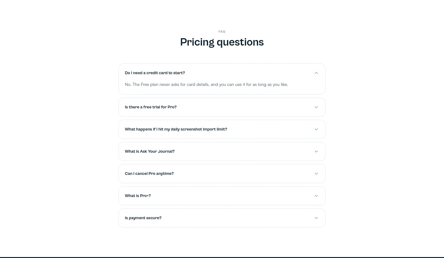 tradercater.com FAQ section