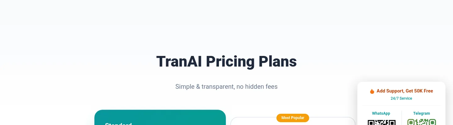 tranai.app Hero section