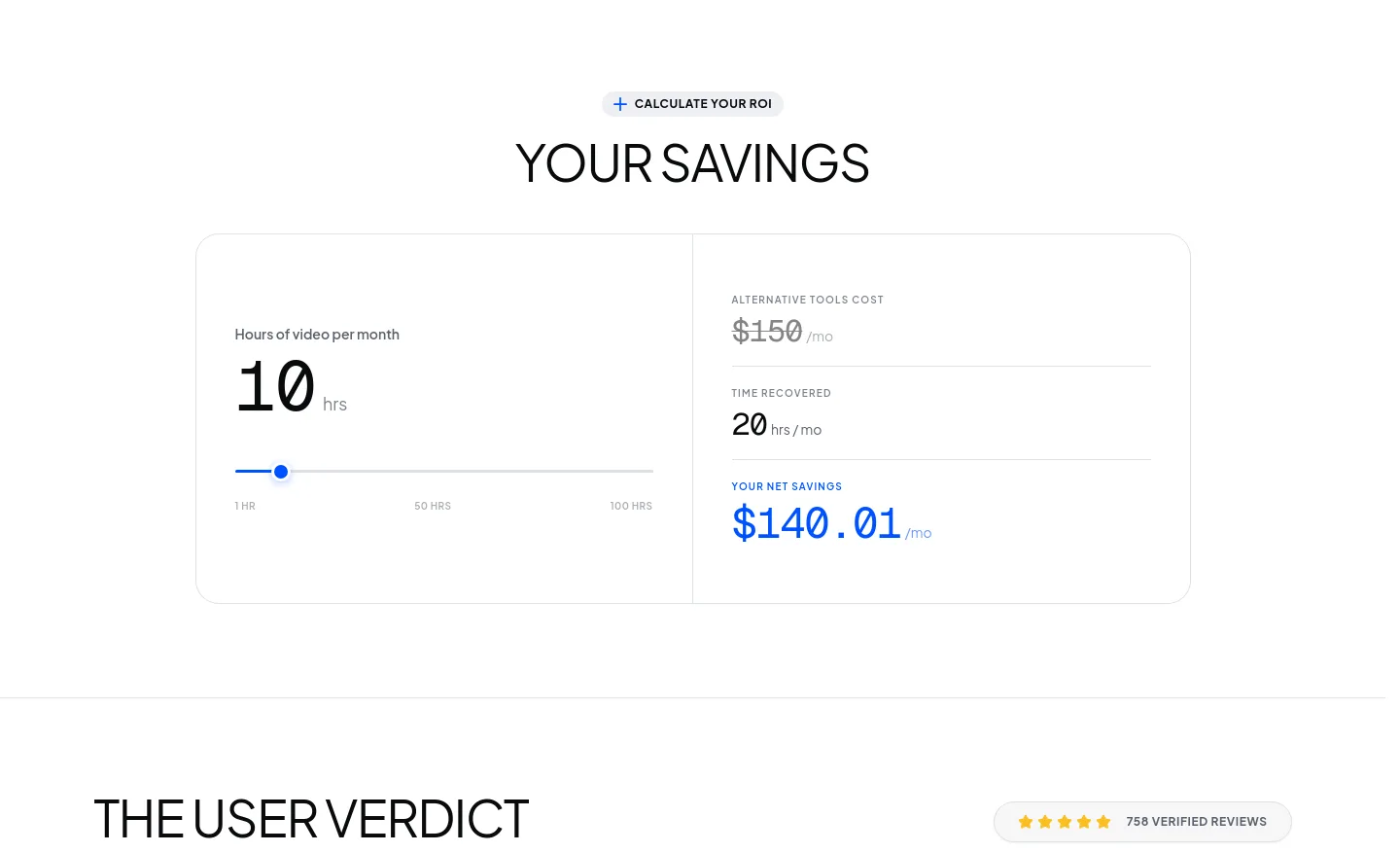 transcribeyt.com Pricing section