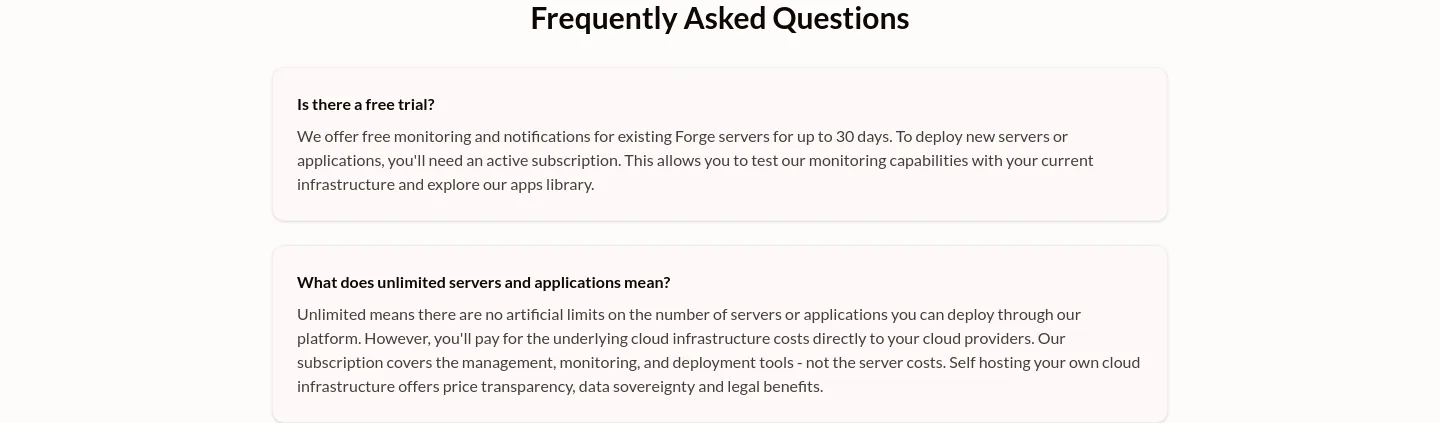 transformable.app — a real FAQ section