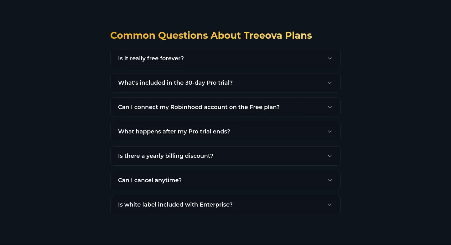 treeova.com FAQ section