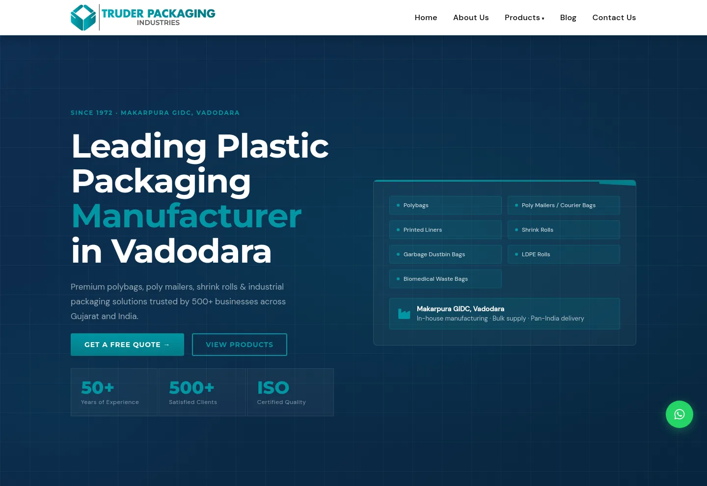 truderpackaging.com — a real Hero section