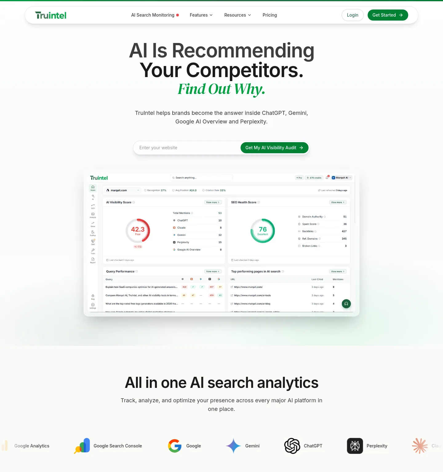 truintel.ai Hero section
