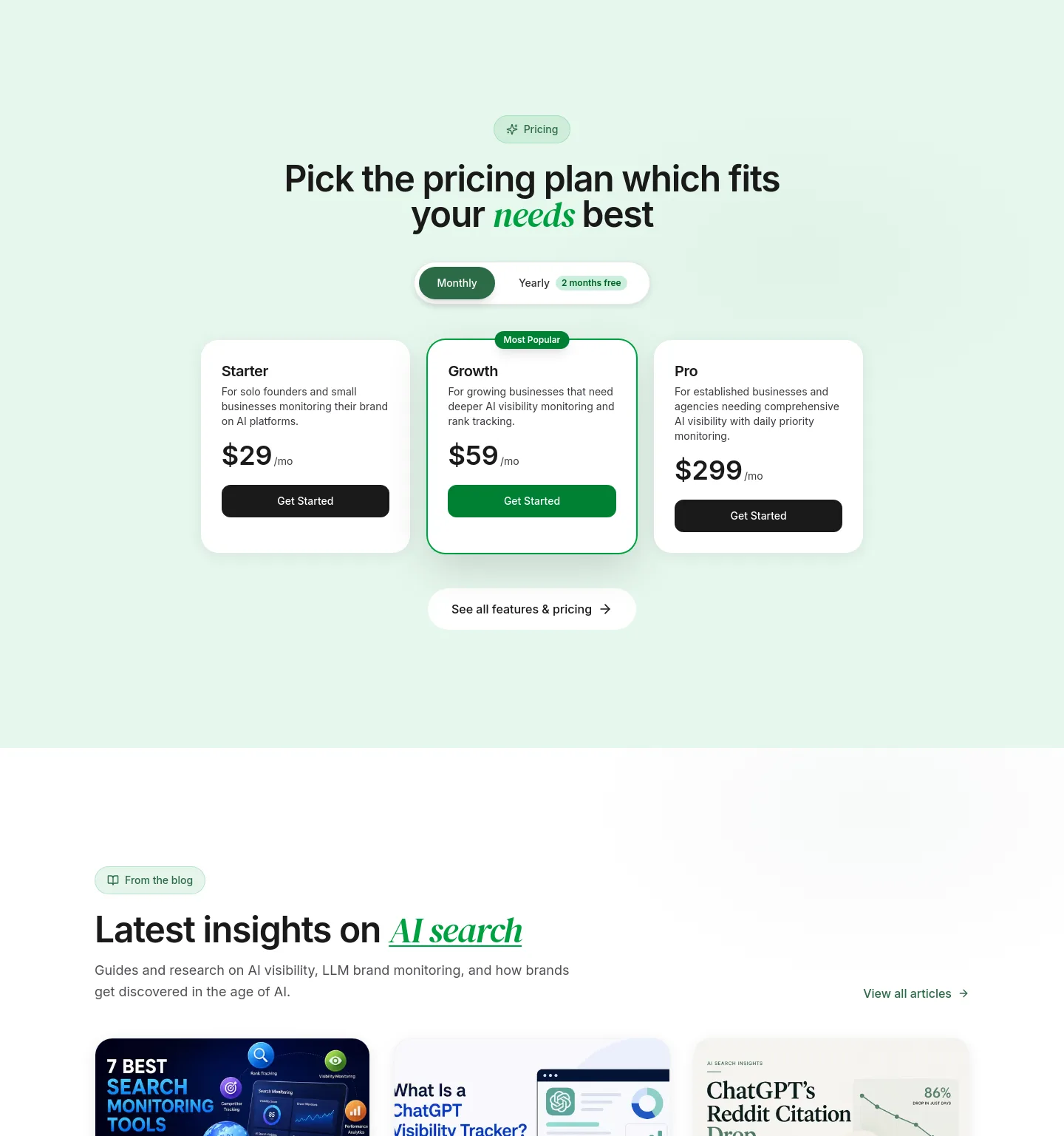 truintel.ai Pricing section