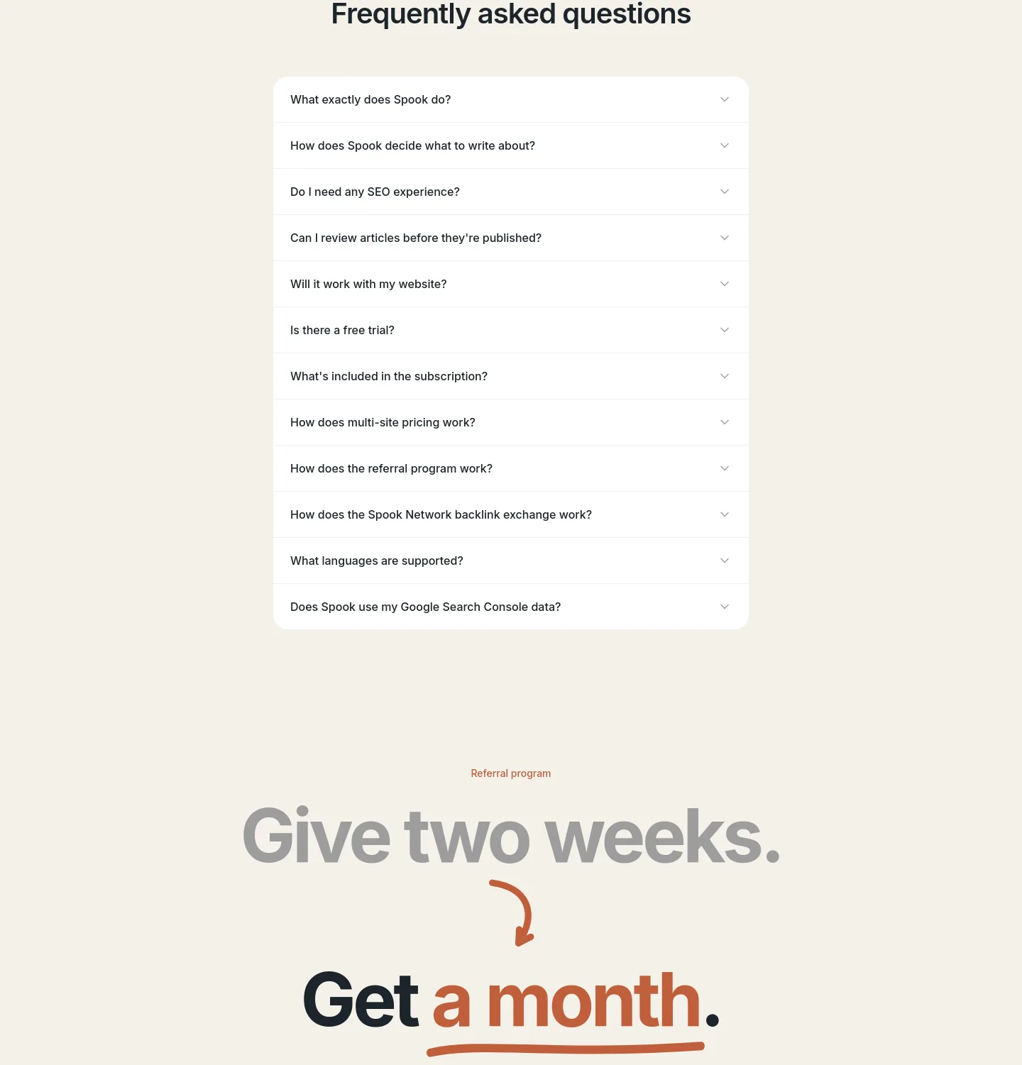 tryspook.com FAQ section