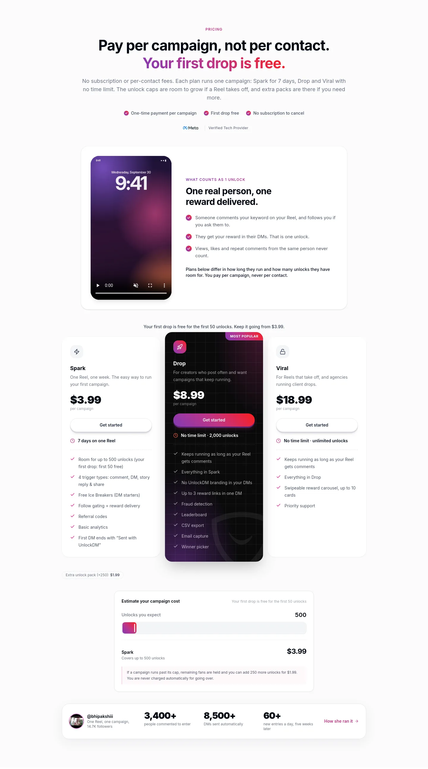 tryunlockdm.com Features section