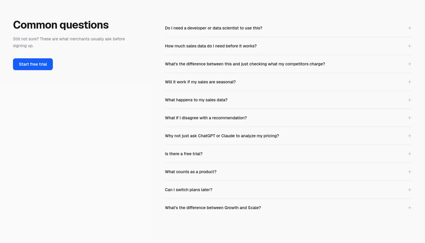 tryzorin.com FAQ section
