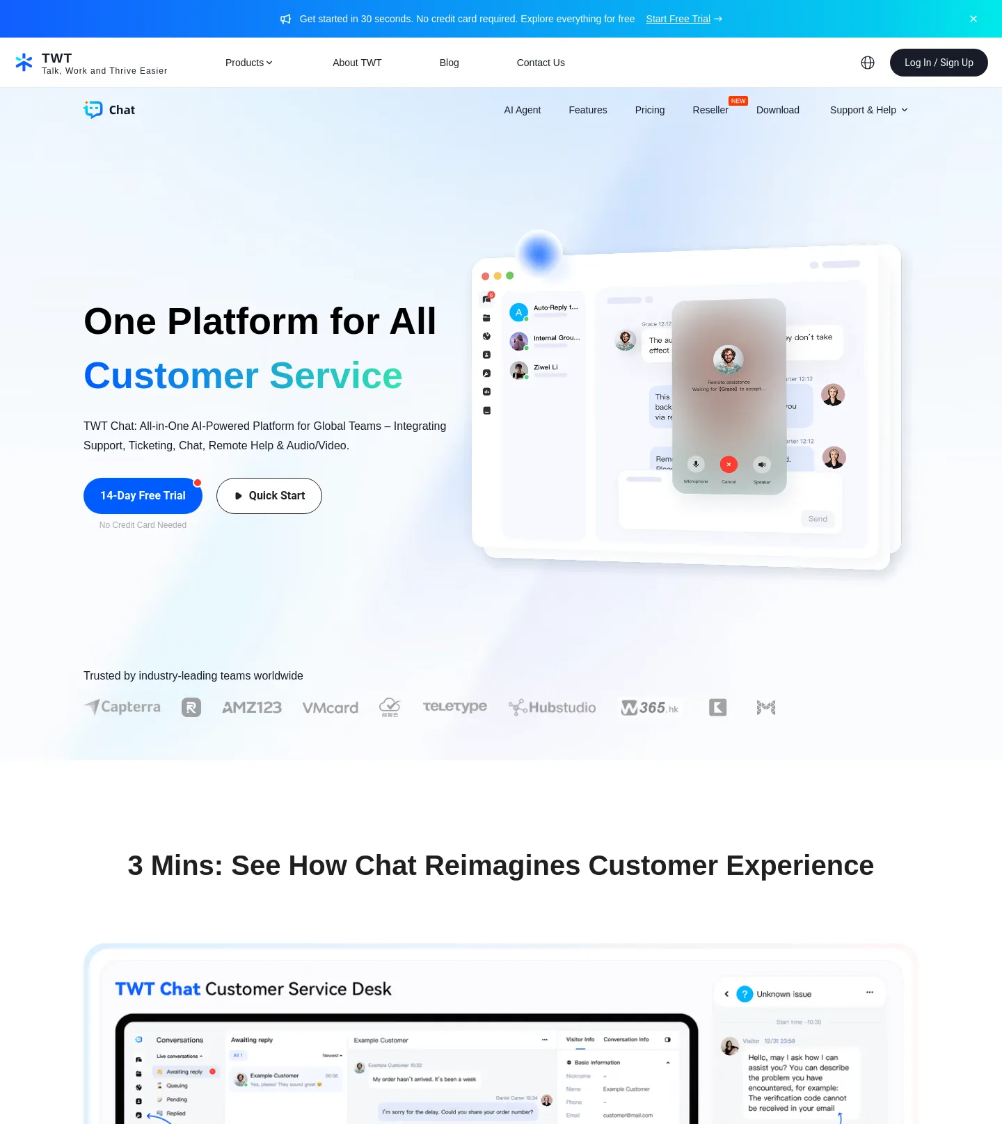 twt.com — Hero + Features + FAQ
