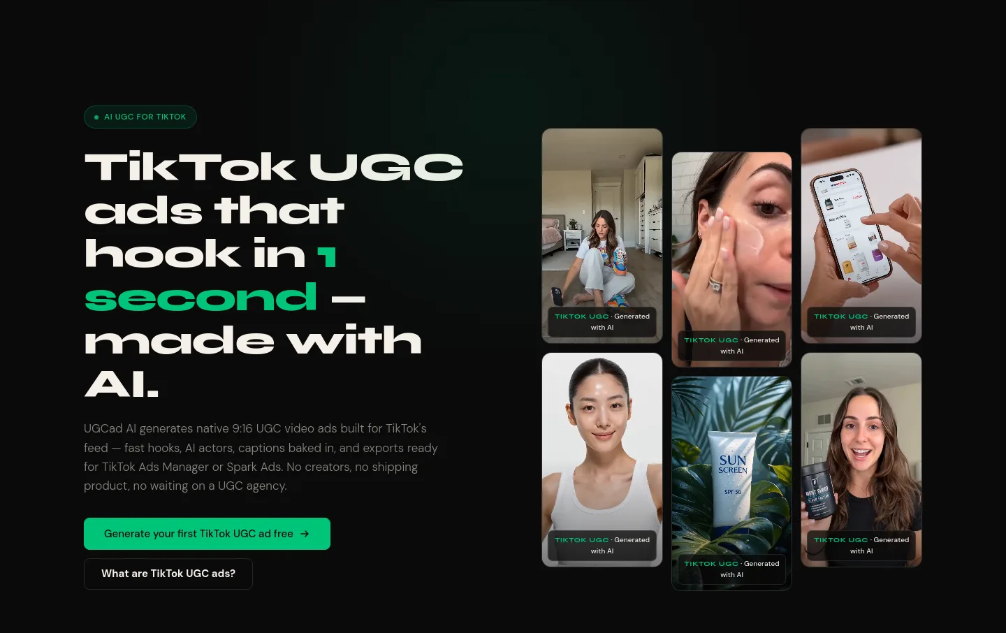 ugcad.ai Hero section