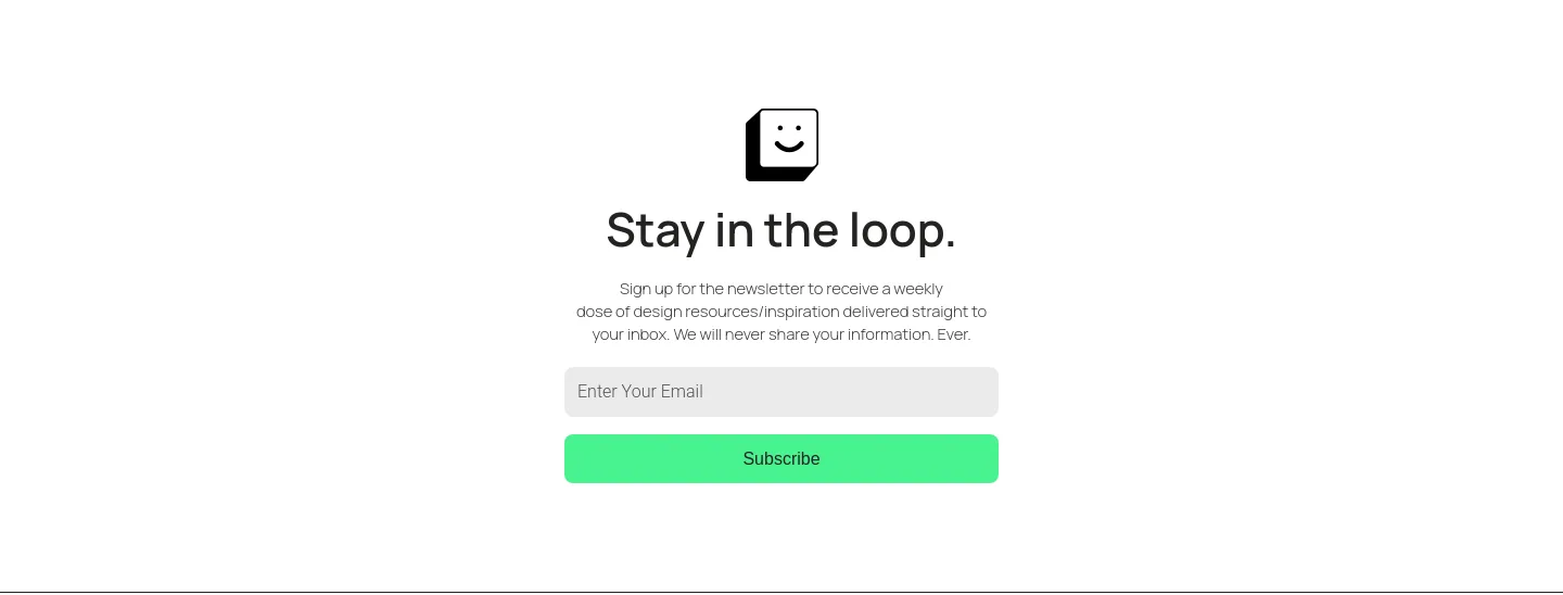 uiuxshowcase.com Email Capture section