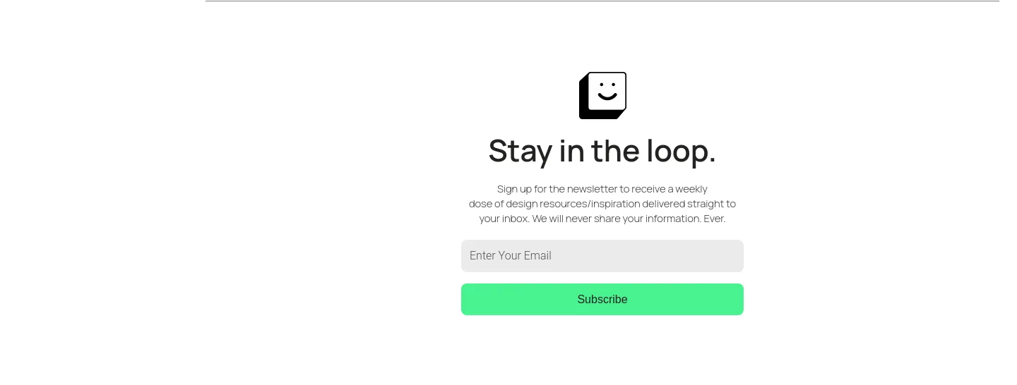 uiuxshowcase.com Email Capture section