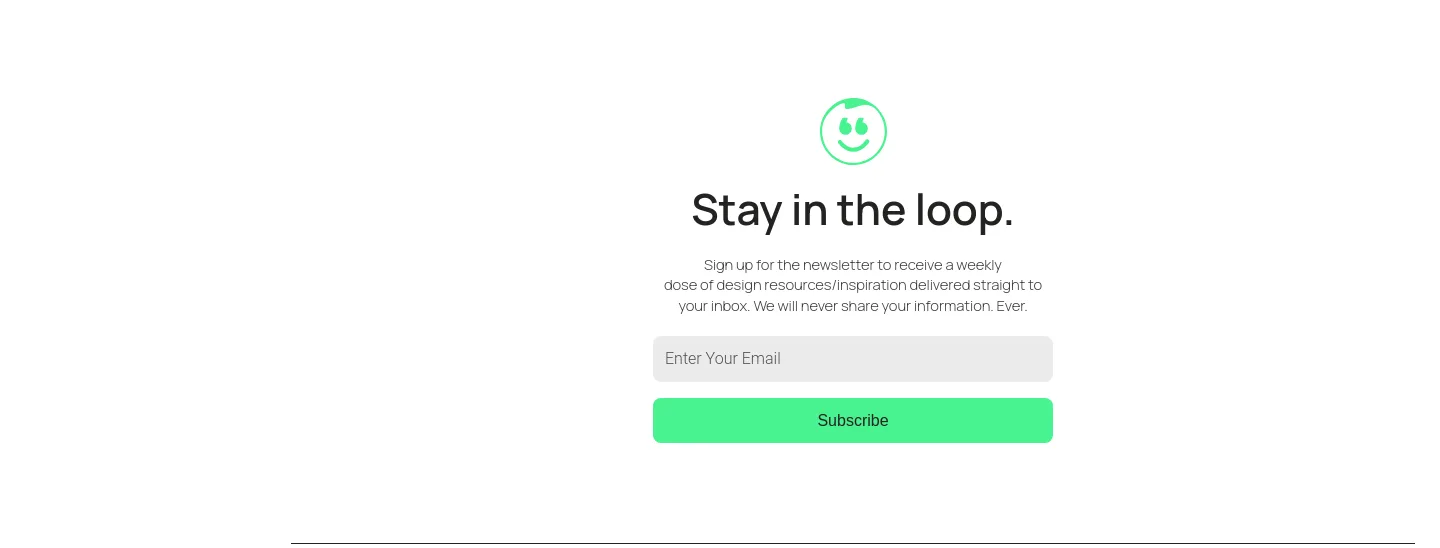 uiuxshowcase.com — a real Email Capture section