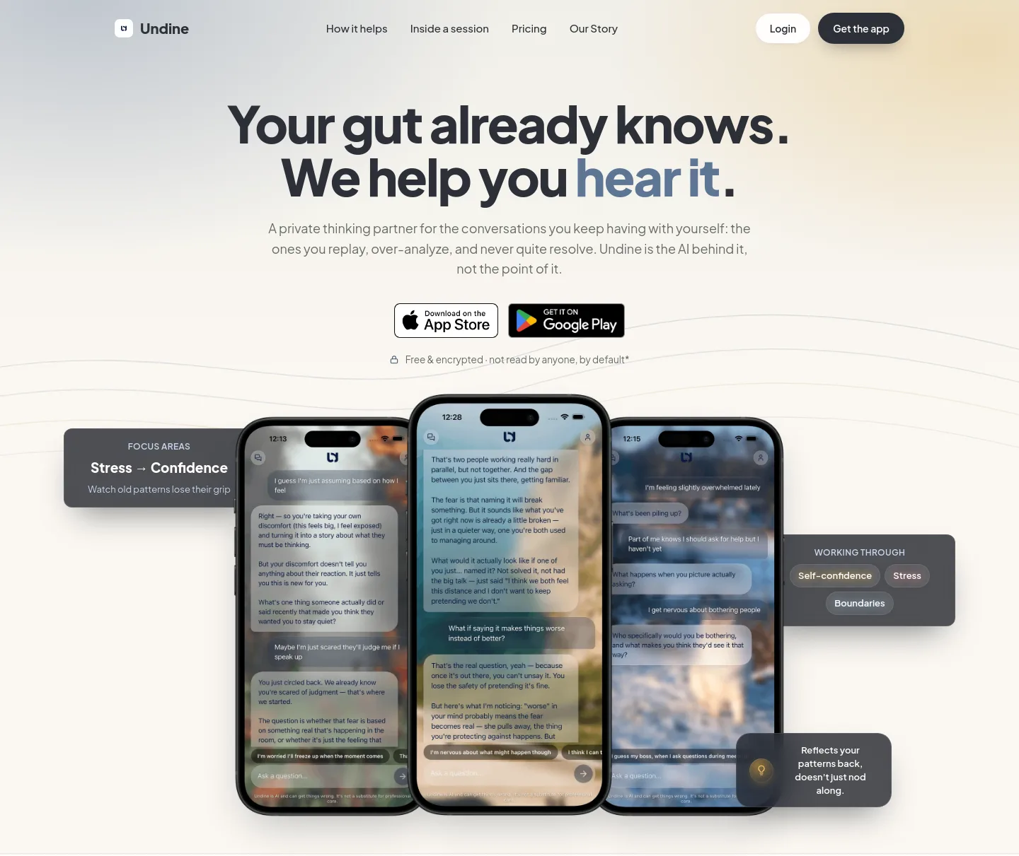 undine.app — a real Hero section