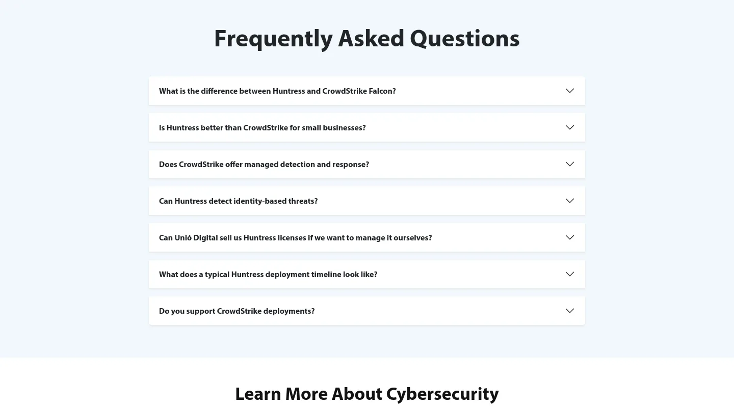 unio.digital FAQ section