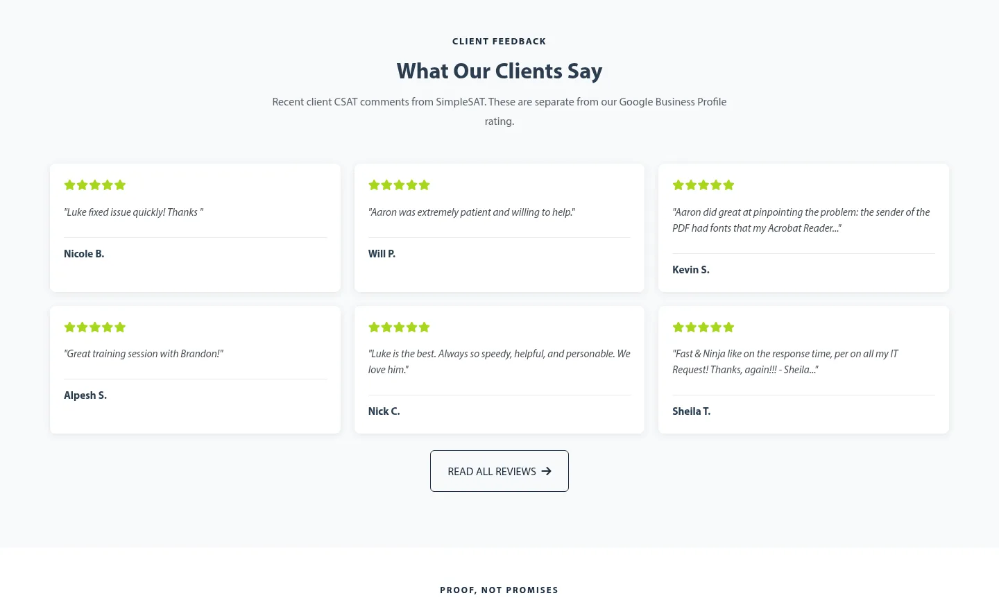 unio.digital — a real Reviews section